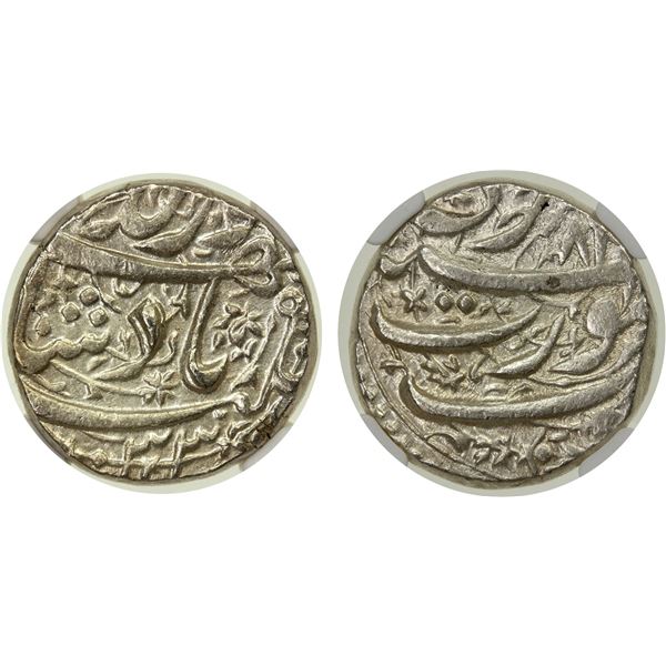 MUGHAL: Jahangir, 1605-1628, AR rupee, Surat, AH1033 year 18, NGC graded MS63