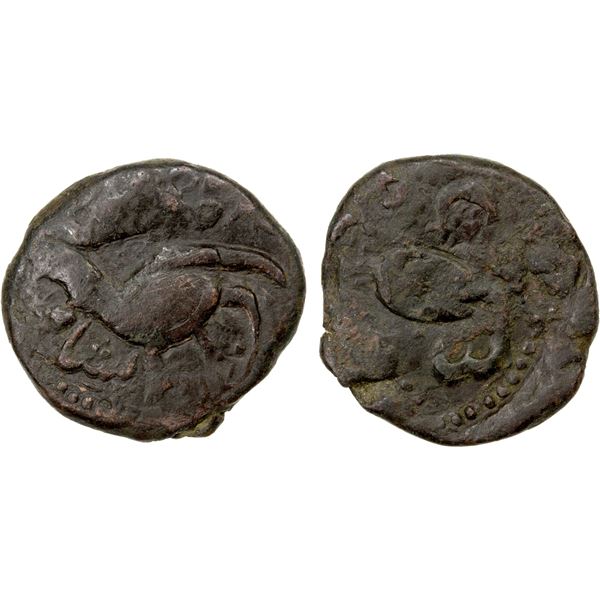 SIKH EMPIRE: AE falus (paisa) (7.67g), Peshawar, DM, Fine