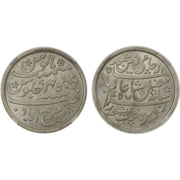 BENGAL PRESIDENCY: AR rupee, Farrukhabad, year 45, NGC graded MS63