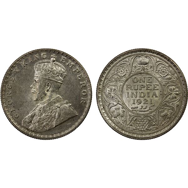 BRITISH INDIA: George V, 1910-1936, AR rupee, 1922(b), Unc