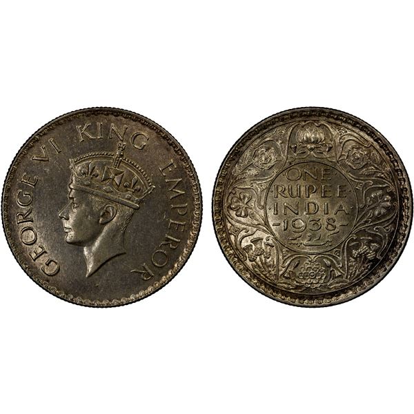 BRITISH INDIA: George VI, 1936-1947, AR rupee, 1938(b), Unc