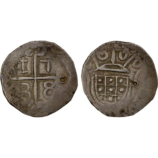 DIU: João V, 1706-1750, AR xerafim (11.84g), 1738, strong VF