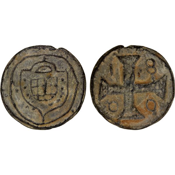 DIU: Maria I, 1788-1809, tin 20 bazarucos (16.01g), 1800, EF