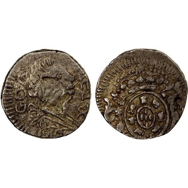 GOA: João V, 1818-1826, AR 1/2 pardao (2.71g), 1819, VF-EF