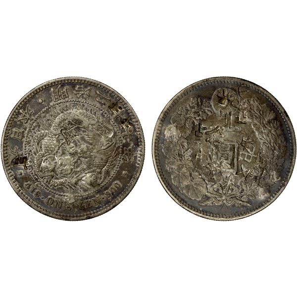 CHINESE CHOPMARKS: JAPAN: Meiji, 1868-1912, AR yen, year 27 (1894), EF