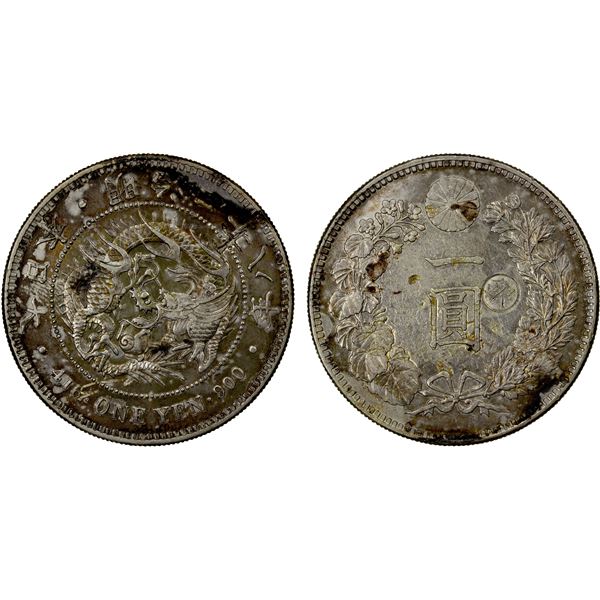 CHINESE CHOPMARKS: JAPAN: Meiji, 1867-1912, AR yen, year 28 (1895), AU