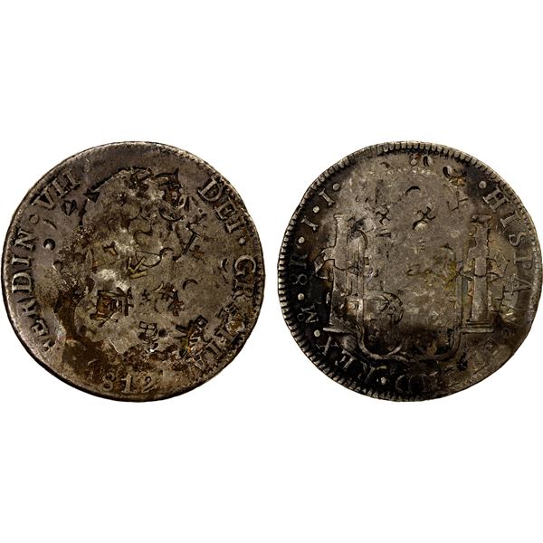 CHINESE CHOPMARKS: MEXICO: Fernando VII, 1808-1821, AR 8 reales, 1811-Mo, Fine