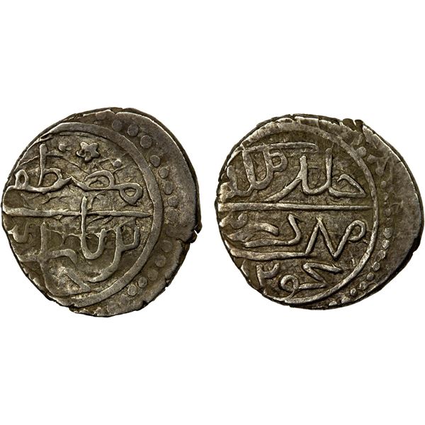 OTTOMAN EMPIRE: Mustafa Celebi, 1419-1422, AR akçe (1.17g), Edirne, AH824, VF