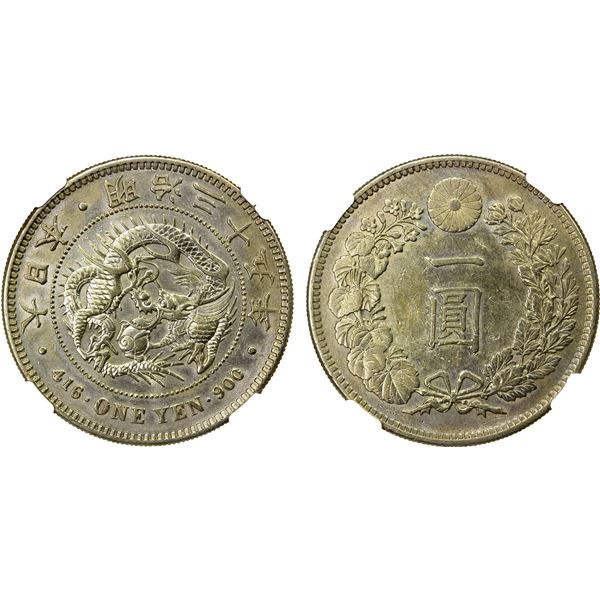 JAPAN: Meiji, 1868-1912, AR yen, year 35 (1902), NGC graded UNC Details