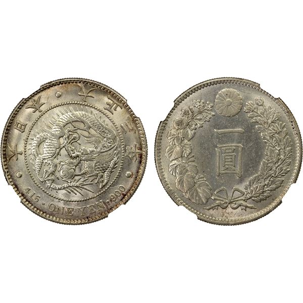 JAPAN: Taisho, 1912-1926, AR yen, year 3 (1914), NGC graded UNC Details