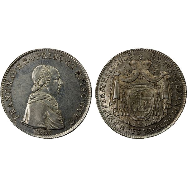 AUSTRIA: GÜRK: Franz Xavier von Salm Reifferscheid, 1783-1822, AR 20 kreuzer, 1806, AU