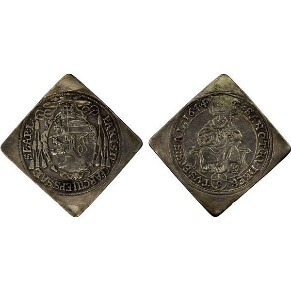 AUSTRIA: SALZBURG: Paris von Lodron, 1619-1653, AR 1/9 thaler (3.16g), 1644