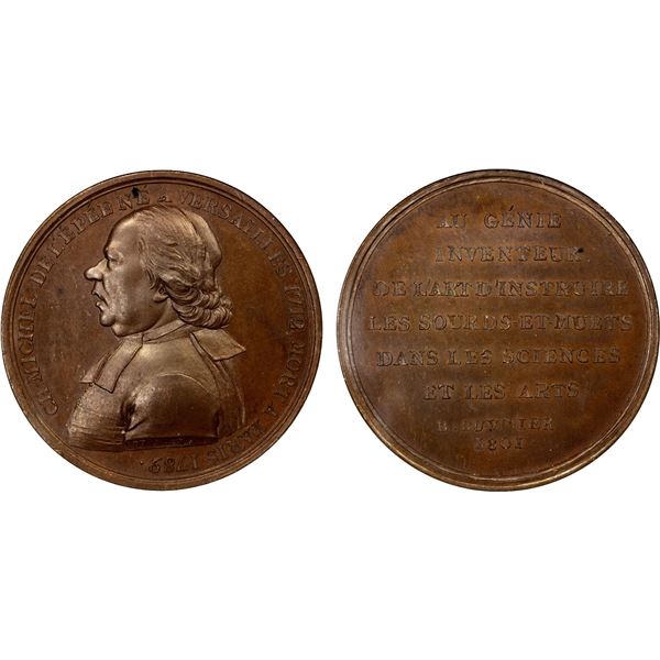 FRANCE: Napoleon I, as First Consul, 1799-1804, AE medal, 1801, NGC graded MS65 BN