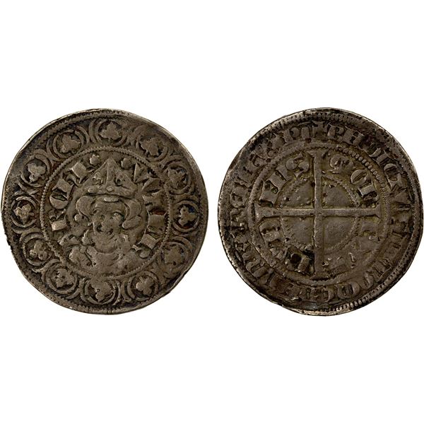 COLOGNE (ARCHBISHOPRIC): Walram von Jülich, 1332-1349, AR turnose (3.66g), Bonn, ND (1344), F-VF