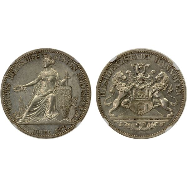 HANOVER: Residence City, after 1866, AR thaler, 1872, NGC graded UNC Details