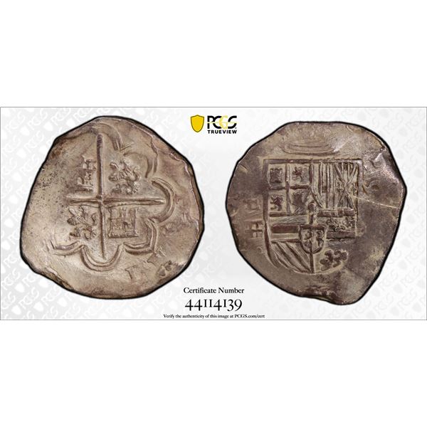 SPAIN: Felipe II, 1556-1598, AR 4 reales (13.50g), Segovia, 159(6), PCGS graded EF Details