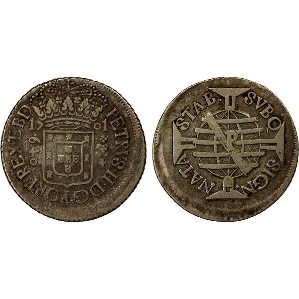 BRAZIL: Pedro II, 1683-1706, AR 640 reis, 1701-P, VF