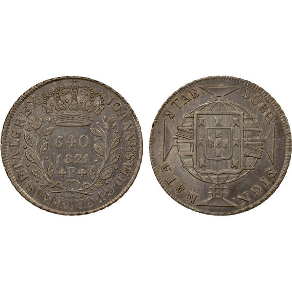 BRAZIL: João VI, 1818-1822, AR 640 reis, 1821-R, EF-AU