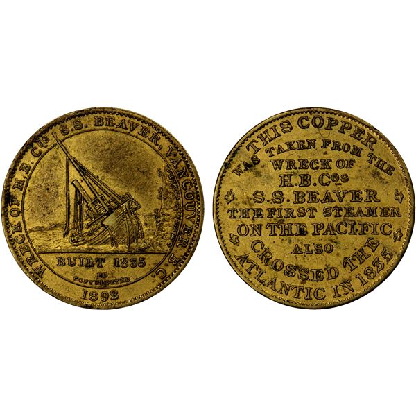 CANADA: AE medalet (7.53g), 1892, AU