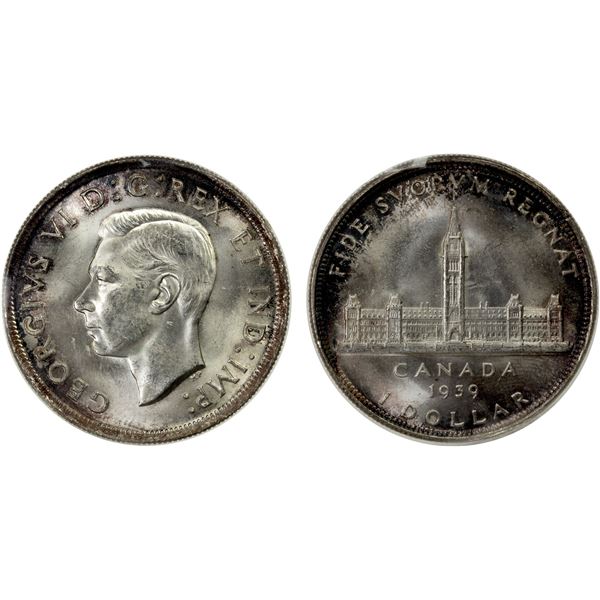 CANADA: George VI, 1936-1952, AR dollar, 1939, MS65
