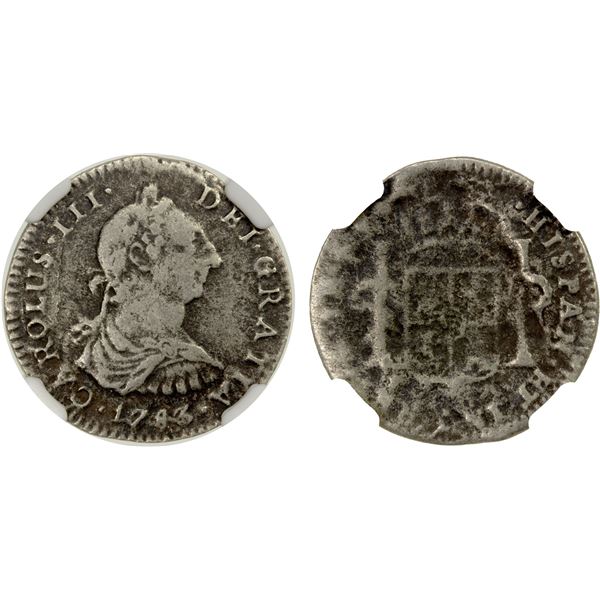 MEXICO: Carlos III, 1759-1788, AR real, 1783-Mo, NGC graded Fine