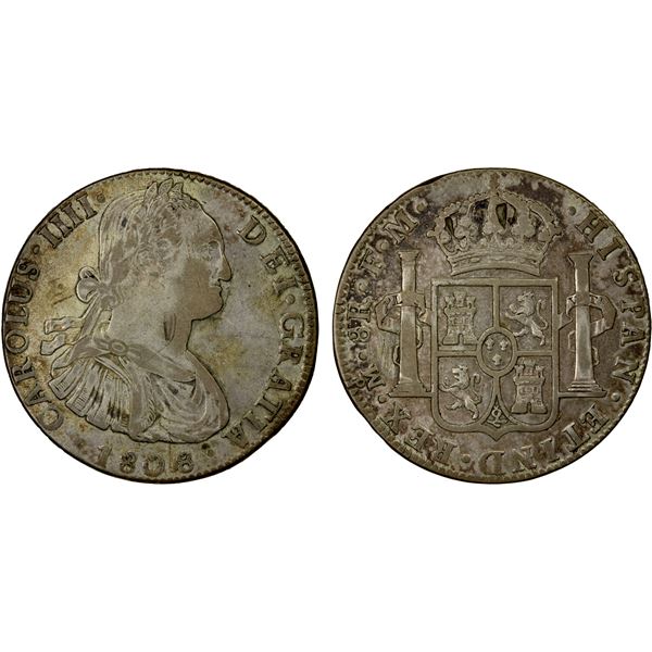 MEXICO: Carlos IV, 1788-1808, AR 8 reales, 1808-Mo, F-VF