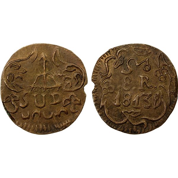 MEXICO: War of Independence, AE 2 reales, Oaxaca, 1813, EF