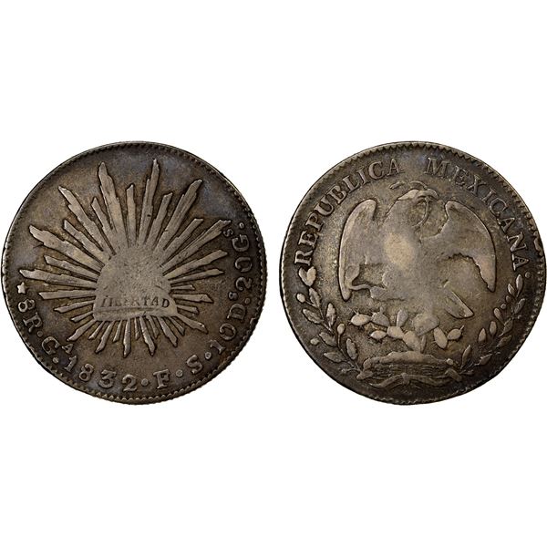 MEXICO: Republic, AR 8 reales, 1832-Ga, F-VF
