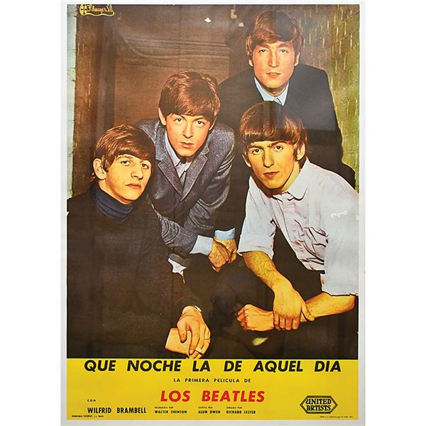 Beatles Original 1964 Spanish Movie Poster for A Hard Day's Night