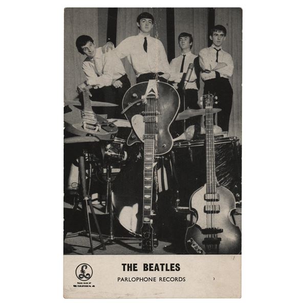 Beatles 1962 Parlophone Records Promo Card