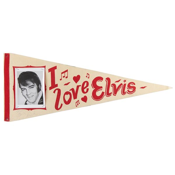 Elvis Presley Signed Concert Pennant