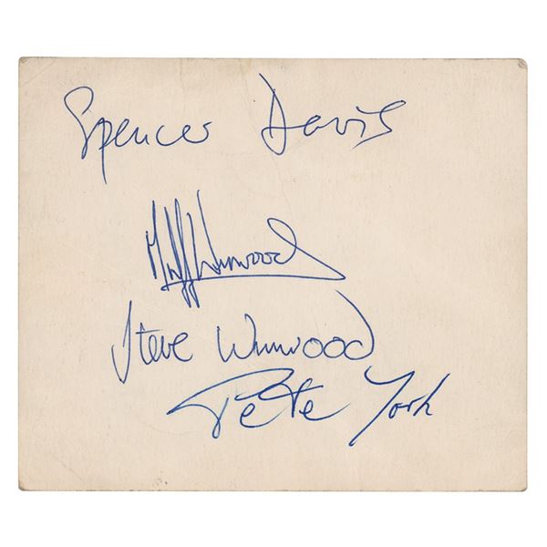 Spencer Davis Group Signed Promotional Card