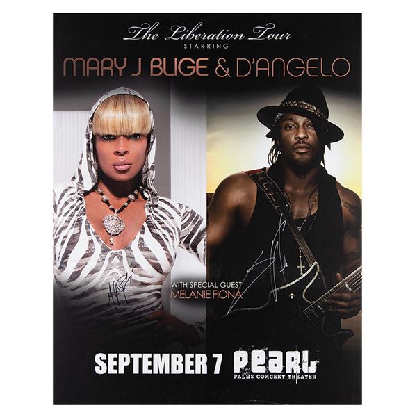 Mary J. Blige and D'Angelo Signed Concert Poster