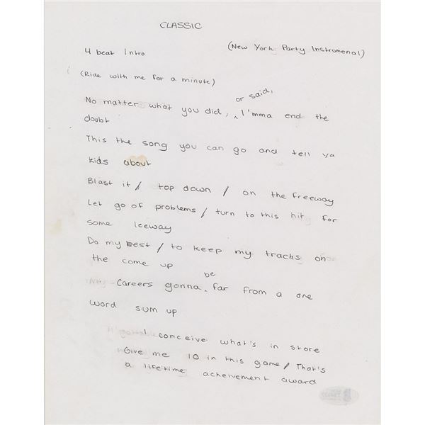 Drake Handwritten Lyrics