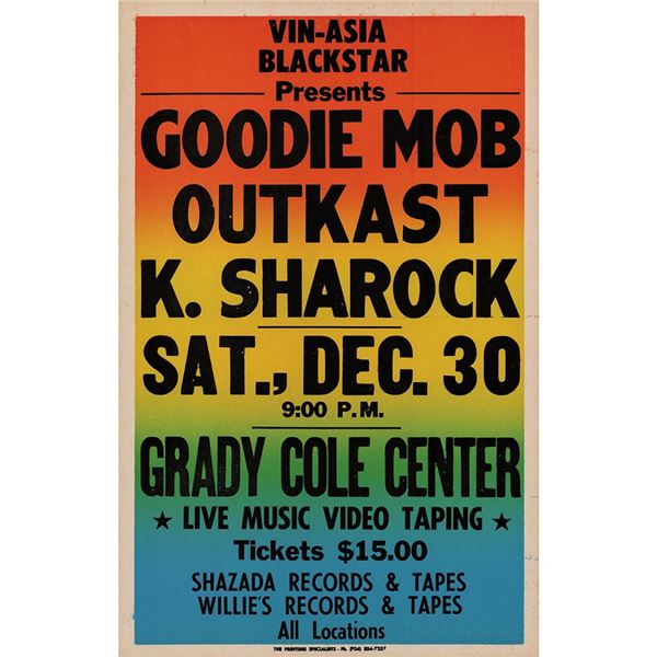 Outkast 1995 Charlotte Concert Poster