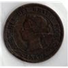 Image 2 : 1876 Large Canadian One Cent With Queen Victoria