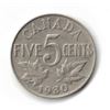 Image 1 : 1930 Canadian Five Cent Piece