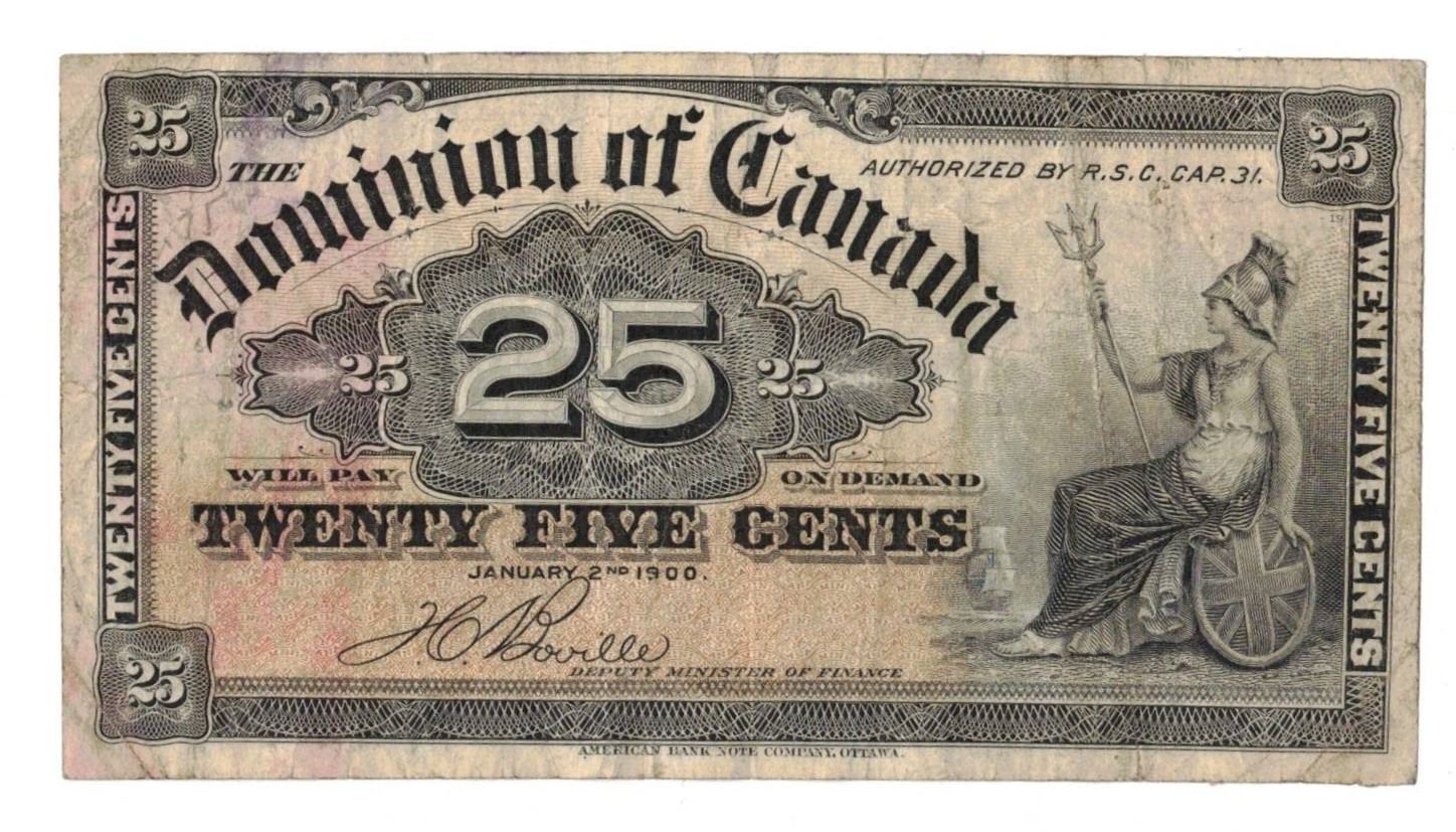 1900 Bank Note 1900 Shinplaster Twenty Five Cent Bank Note