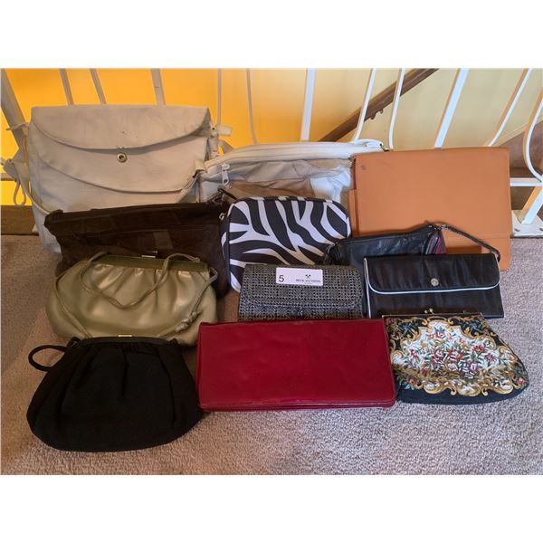 Large Assortment of Purses and Makeup Bags