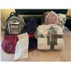 Image 1 : Backpacks and Plush Throw Lot