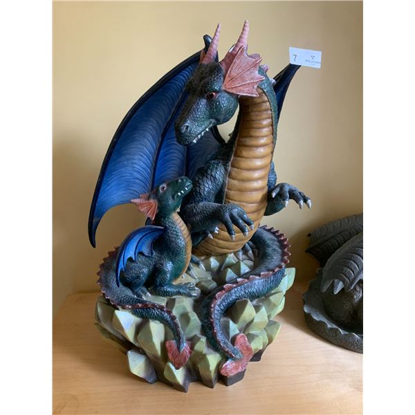 Large Mother and Baby Dragon Statue