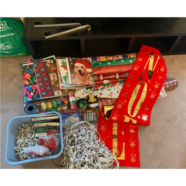 Christmas Wrapping Supplies and Christmas Lights and Clips