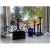 Image 1 : Lot of Large Metal and Glass Candle Holders