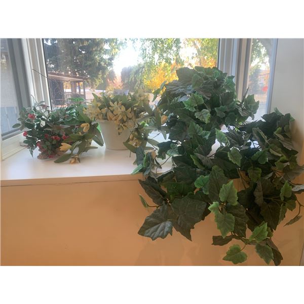 Large Lot of Artificial Plants and Flowers