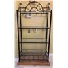 Image 1 : Black Metal and Glass Shelving Unit 74" x 36" x 15"