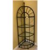 Image 1 : Black Metal and Glass Corner Shelving Unit, 69" x 20" x 19"