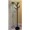 Image 1 : Floor Lamp with Attached Adjustable Reading Lamp and Black Coat Rack