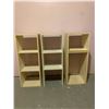 Image 1 : Three Narrow White Stackable Compartment Shelving Units