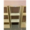 Image 2 : Three Narrow White Stackable Compartment Shelving Units