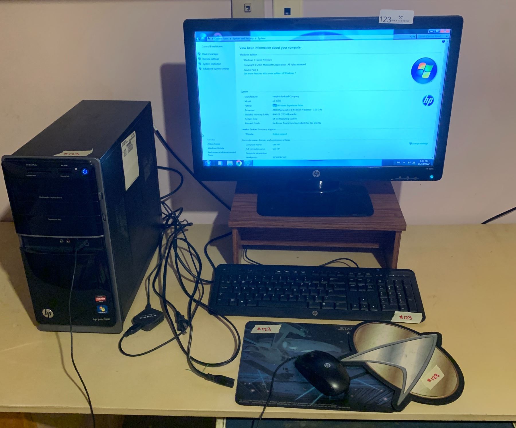 HP Desktop PC, Monitor, and Wired Peripherals, With Windows 7, Tested ...